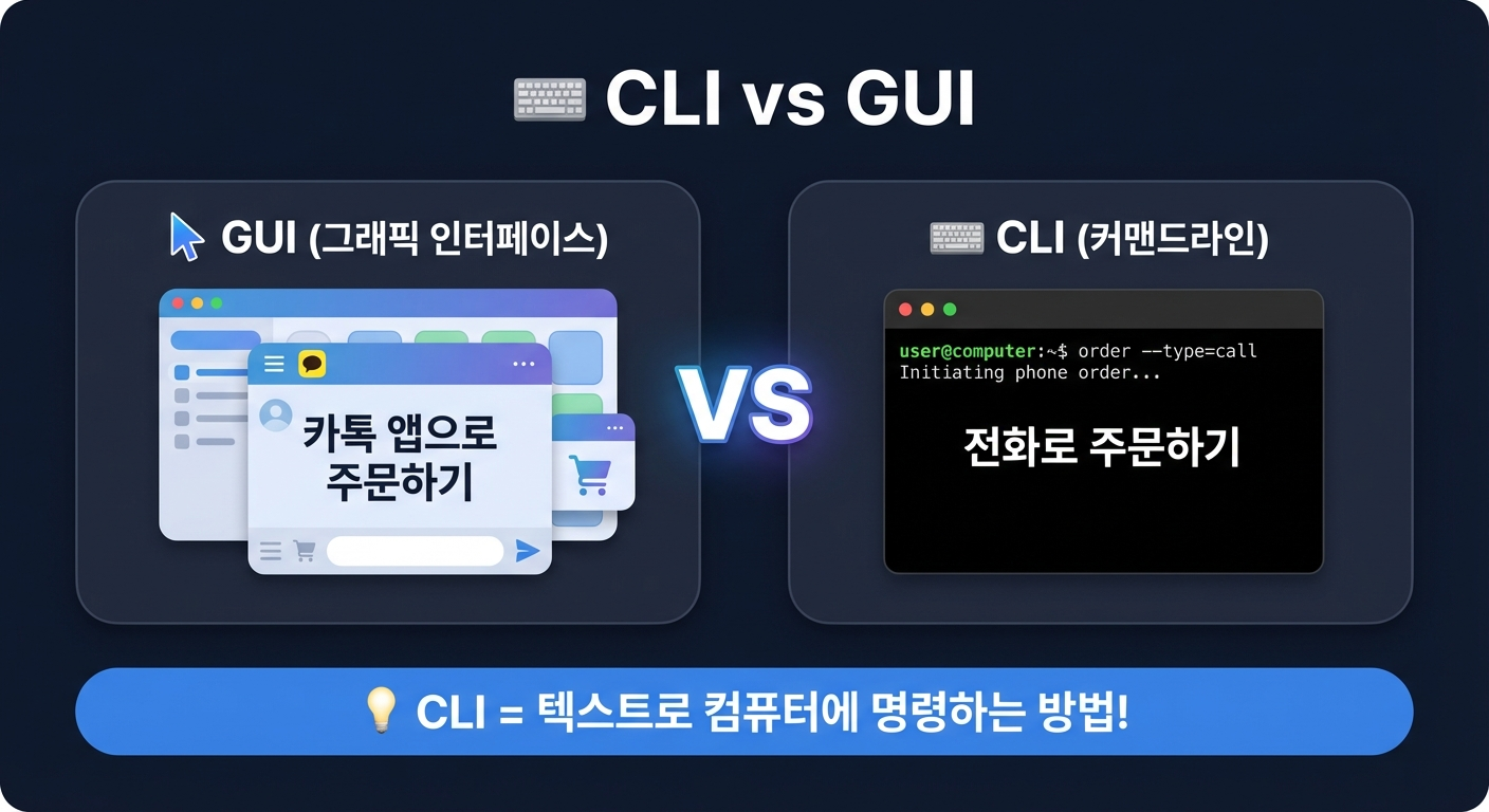 CLI vs GUI 인포그래픽